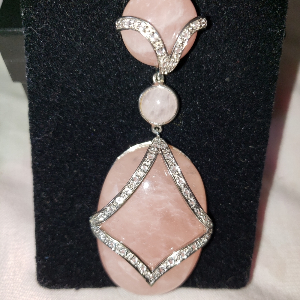 Large Rose Quartz Pendant Rare